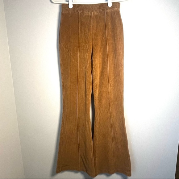 aerie Pants - Aerie Tan Corduroy Flare Pants Textured Size XS